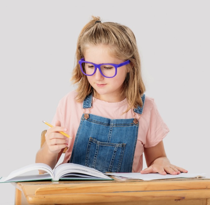 Student studying at desk